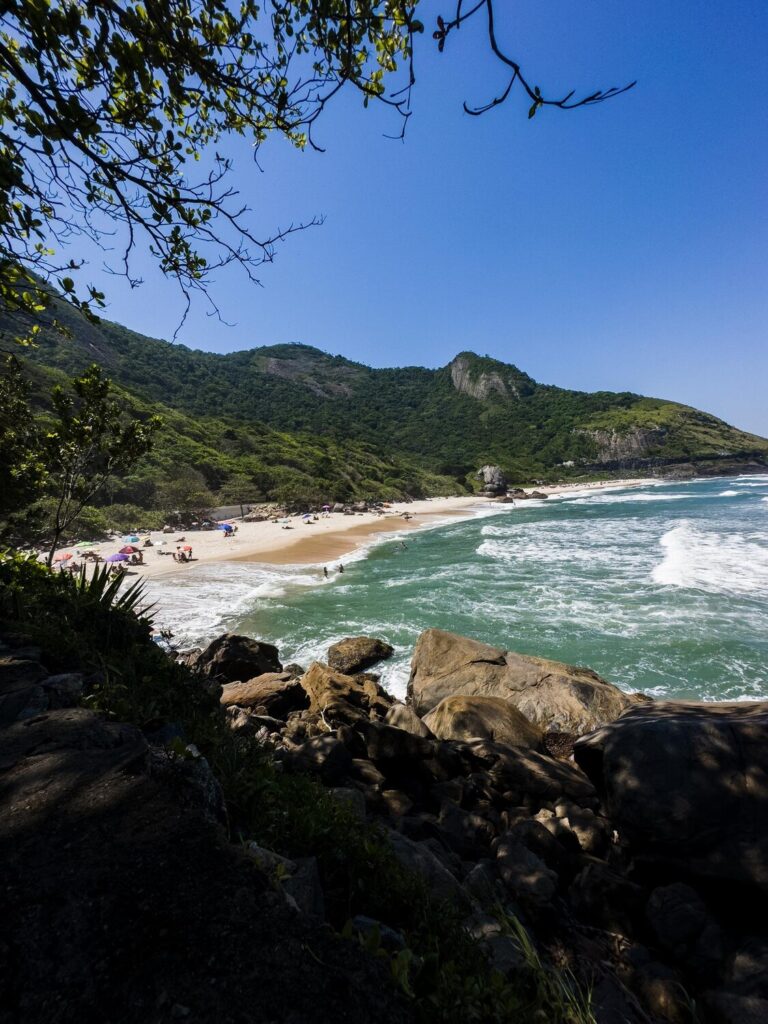 View prainha beach paradise west side rio de janeiro brazil big hills around sunny day 442713 5566